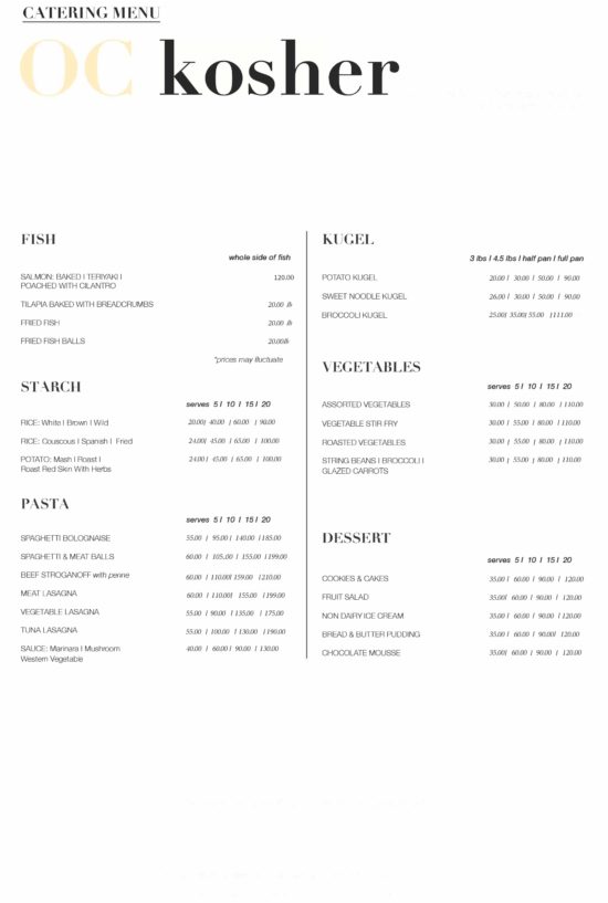 Catering Menu | Nosh House