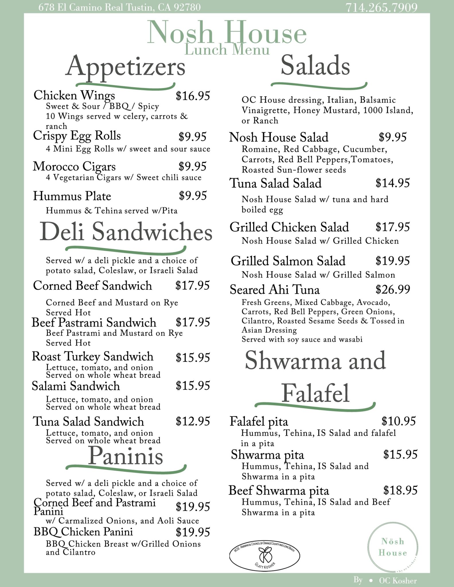 Online Order Nosh House   Nosh House Lunch Menu Page 1 1583x2048 